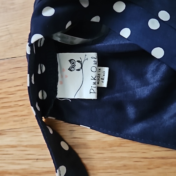 Pink Owl  blue and white polka dot dress - Picture 3 of 3